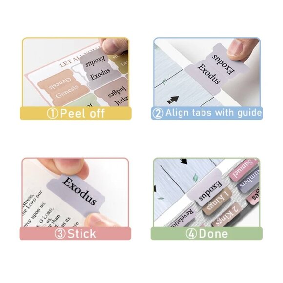 75 Tabs Bible Tabs for Women Men Bible Index Tabs Bible Sticker Tabs Bible Study - Picture 4 of 8